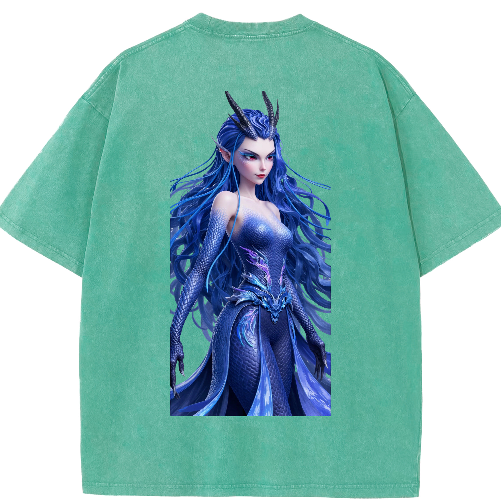 （画像用） Ne Zha 2 ナタ 魔童の大暴れ 綿100% ヴィンテージ風 半袖Tシャツ（背面プリント）